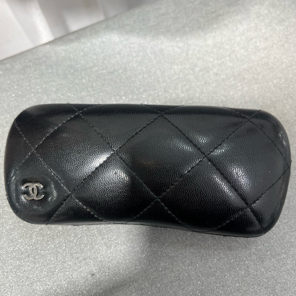 CHANEL Black Quilted Eyewear Case